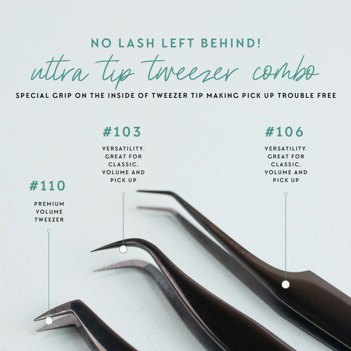 Ultra Tip Tweezer Combo #103 #106 #110 & Case