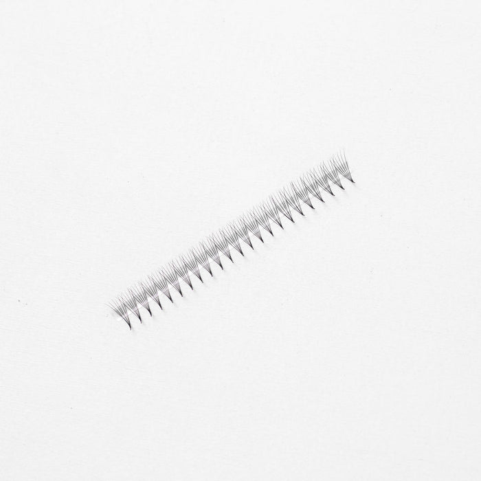 EBL 6D premade lash fans strip showing slim, heat-bonded bases for fast, consistent volume application (promade lashes).