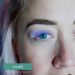 Model wearing EBL Lilac Colored Lash Extensions – soft pastel lashes for creative lash sets and accent styling
