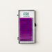EBL purple eyelash extensions tray in CC and C curl for colorful lash sets