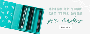 Premium premade fan lash trays for easy, voluminous eyelash extensions, perfect for lash artists