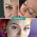 Multiple clients showcasing rainbow eyelash extensions from EBL, featuring vibrant multi-color lash looks.