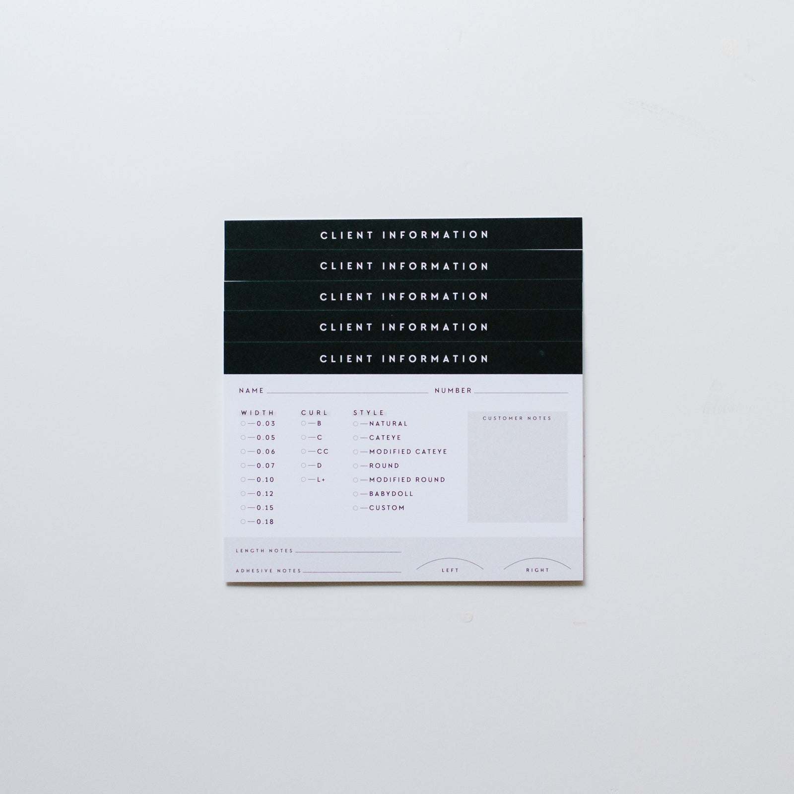 Client Information Cards | Set of 50