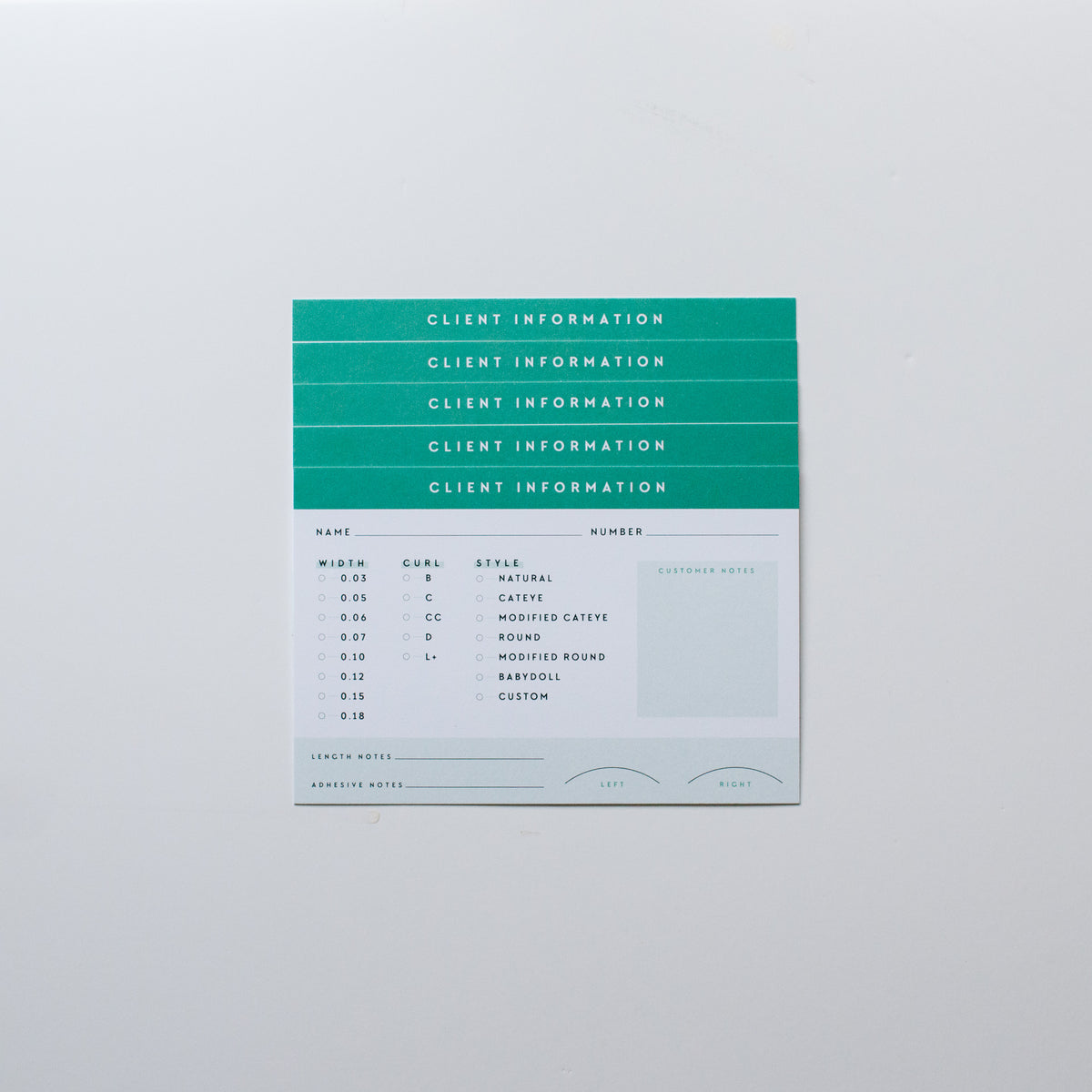 Client Information Cards | Set of 50