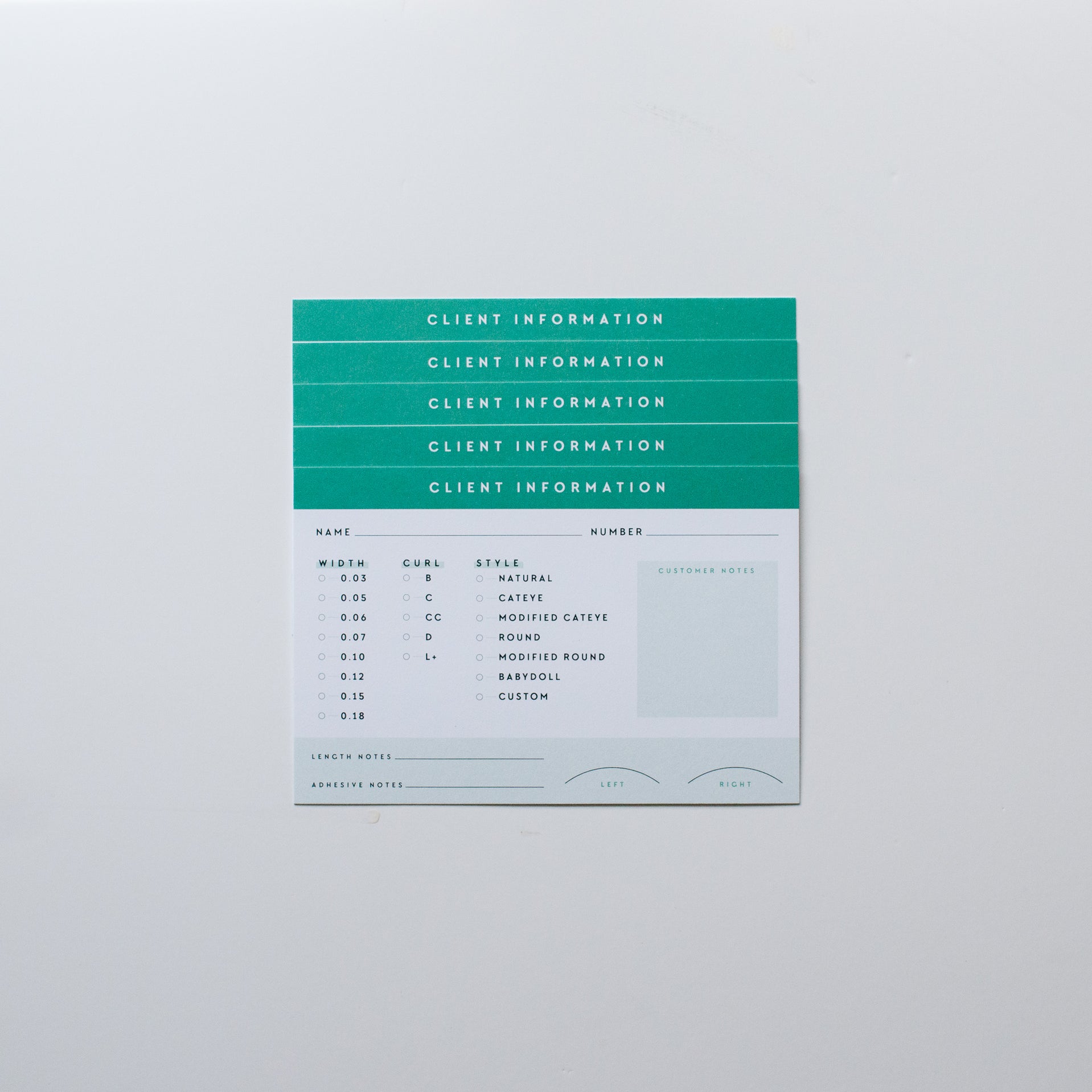 Client Point Card Client Information Cards | Set of 50 — EBLLashes