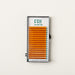EBL orange eyelash extensions tray in C and CC curl for bold lash styles