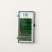 EBL Green Lash Tray in CC and C curl mixed lengths, great for bold lash extensions or accent sets.