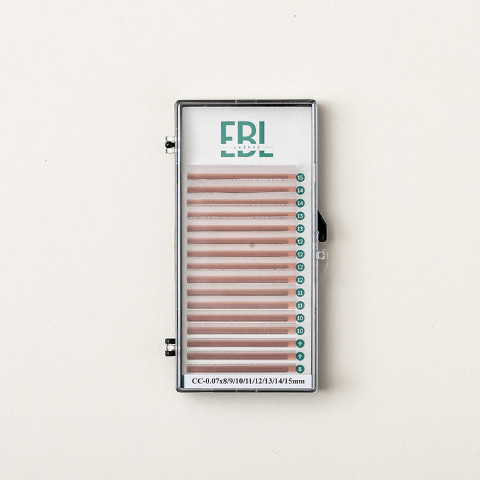 EBL White Lash Tray in CC and C curl mixed lengths, perfect for creative, fantasy, or editorial lash extension styles.